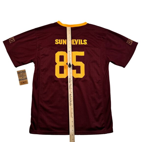 NWT Threads Boy's S/S ARIZONA STATE SUN DEVILS V-Neck Jersey Maroon Gold XL - Picture 8 of 12